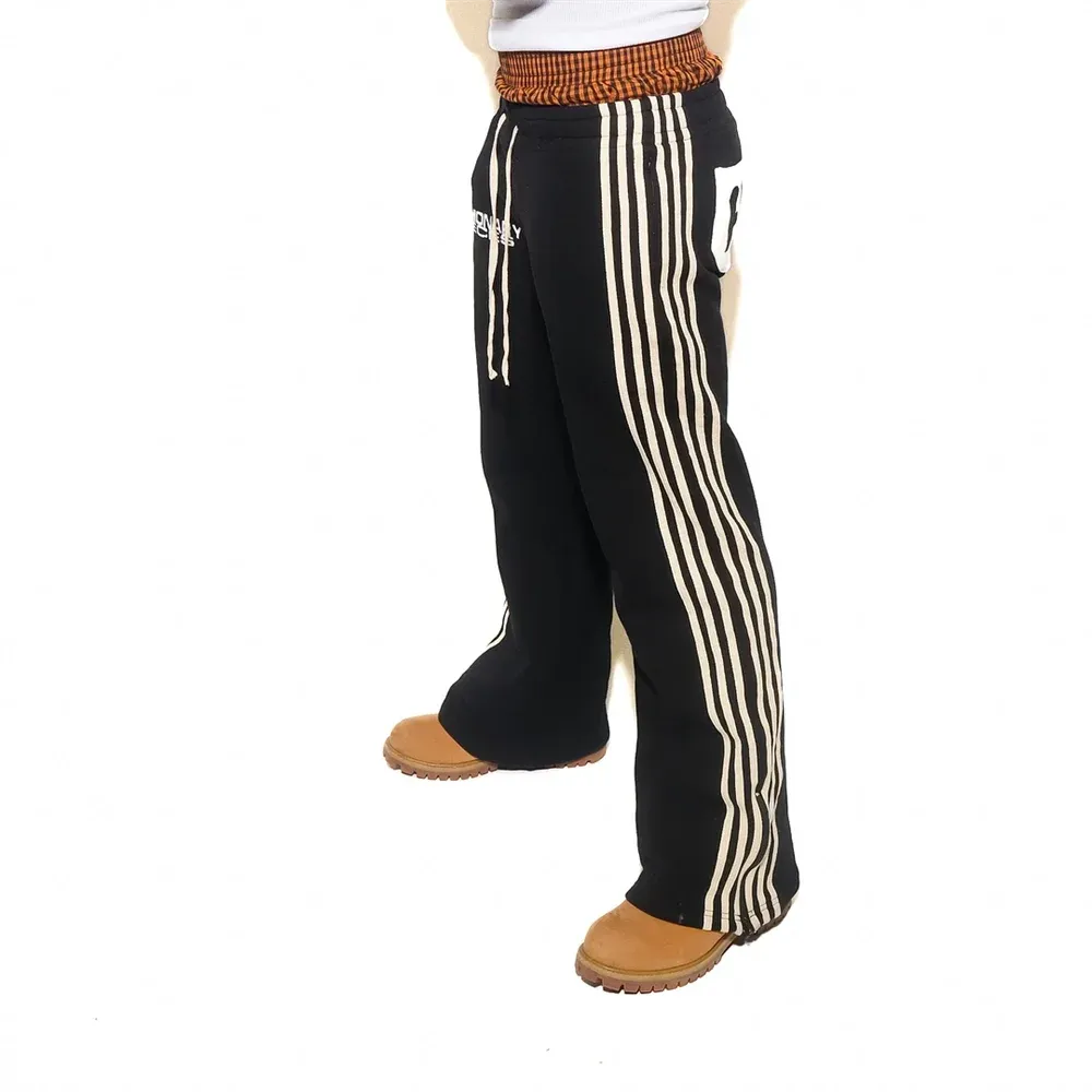 Férfi nadrág Férfi Y2K divat Egyszerű Csíkos Alkalmi Férfiaknak Retro Haruku Hip Hop Melegítőnadrág Laza Egyenes Magas Derekú_voghion.com