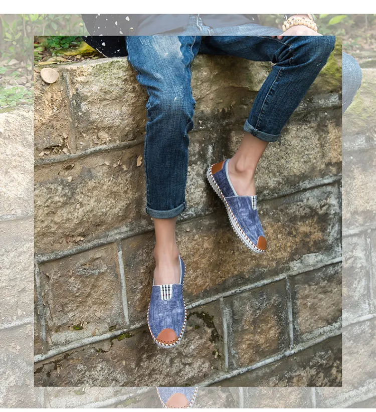 Pantofi sport casual pentru bărbați, pantofi sport cu toc înalt, respirabili, din denim, pentru bărbați, stil pescar, design de brand, espadrile, pantofi sport_voghion.com