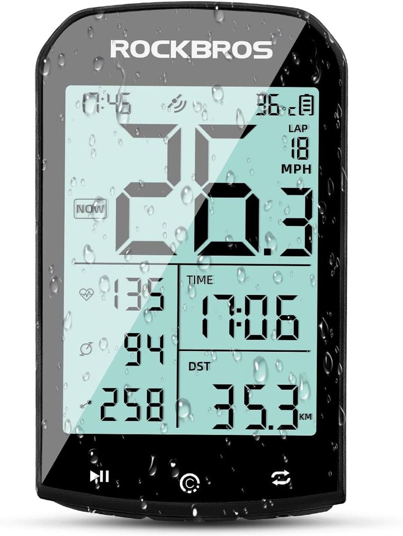 ROCKBROS Bisiklet Bilgisayarı Kablosuz GPS ANT+ IPX6 LED Ekranlı Bisiklet Hız Göstergesi_voghion.com