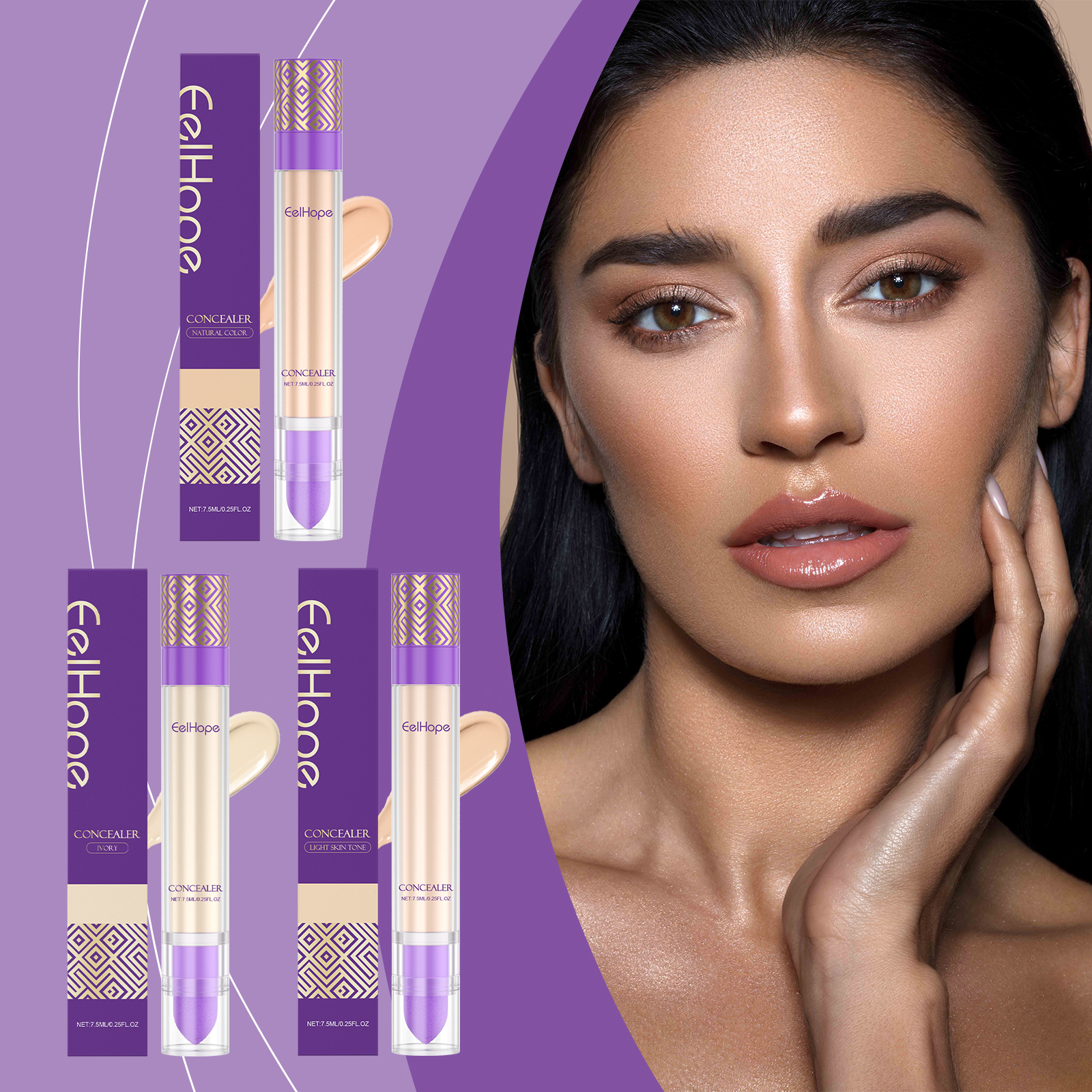 Eelhope Hydrating Blemish Proof Concealer Long Lasting Lightweight Breathable Even Skin Tone Multi Use Comfort Fit_voghion.com