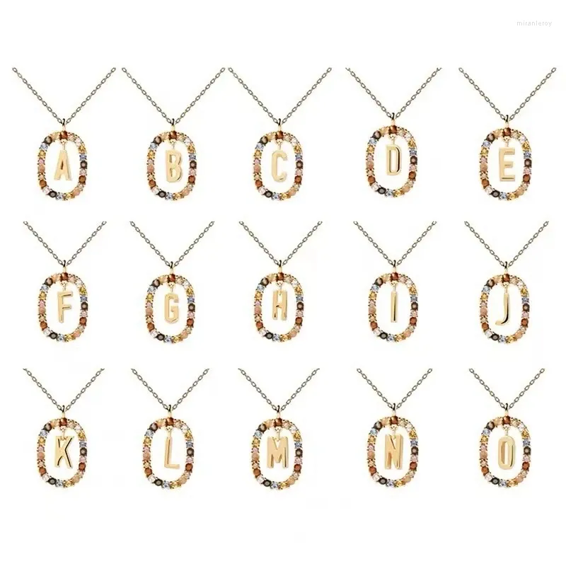 Anhänger Halsketten 26 Buchstaben Strass Inlay Frauen Galvani Legierung Halskette Schmuck_voghion.com