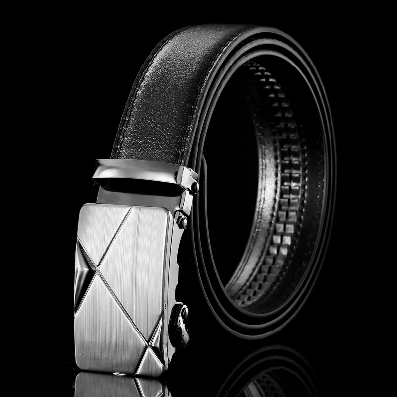HOT Mens Business Style Belt Black Pu Leather Strap Male Waistband Automatic Buckle Men Top Quality Girdle Belts For Jeans_voghion.com