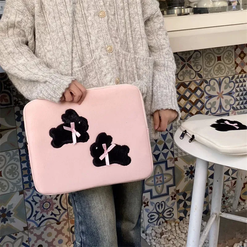 Cute Rabbit Computer Bag Suitable for iPad 9.7-11 inch bookHP 13.3141515.616 Inch Laptop Bags Protective Case 240907_voghion.com