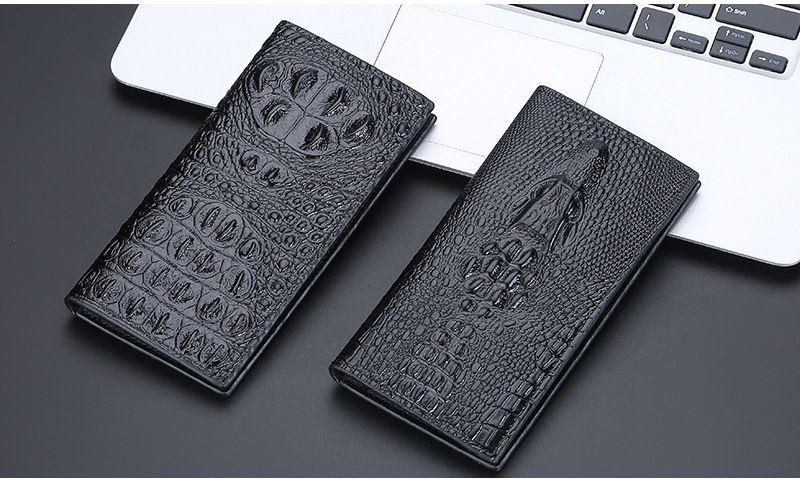 Baellerry Crocodile Head Multi-card Zipper Clutch Business Thin Wallet_voghion.com