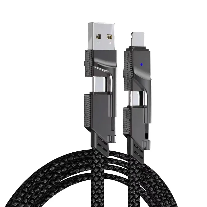 4 In 1 PD 100W USB Type C Data Charging For IPhone 16 15 14 13 Samsung Xiaomi Redmi Huawei Wire Cable Fast Charger_voghion.com