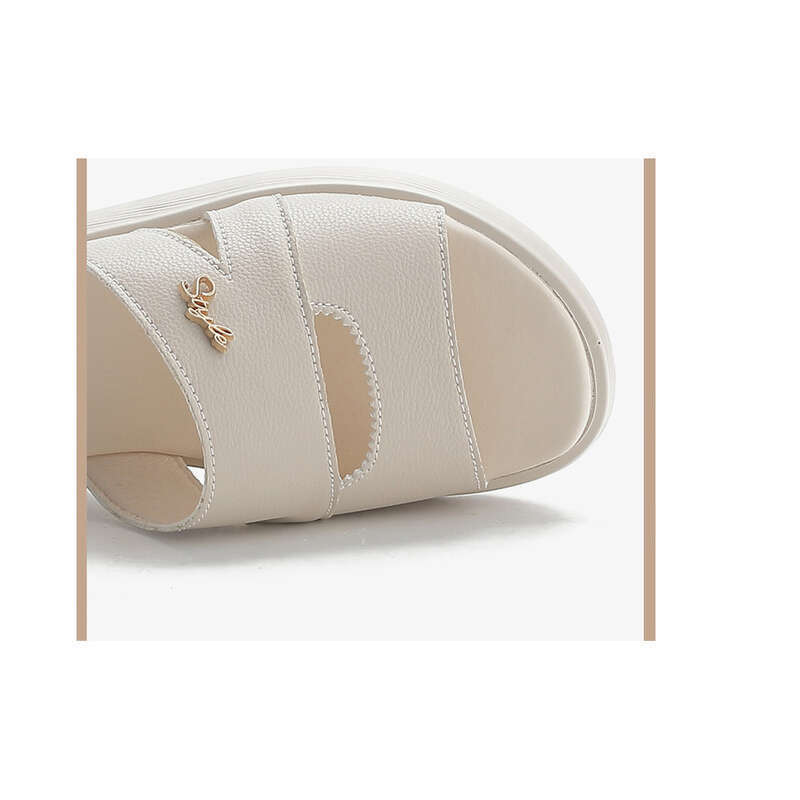 Scarpe, pantofole estive da mamma con una sola linea, scarpe da spiaggia con fondo spesso in spugna da donna_voghion.com