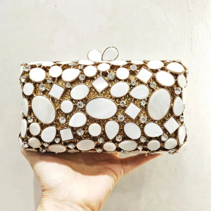 Poșetă de seară cu model shell roz pentru femei, cu pietre, Minaudiere, pentru petreceri, cină, Rhie, genți de mână cu cristale, genți și clutch-uri de seară_voghion.com