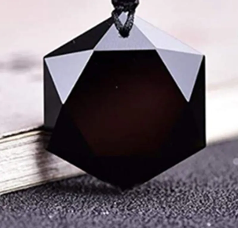Ripats Kaelakeed Obsidiaan Energy Stone Kuue otsaga tähe kaelakee Meeste ja Naiste kampsun kett Ehted_voghion.com