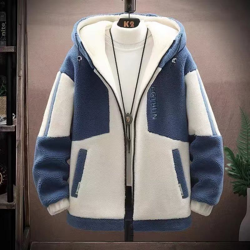 Vêtements pour hommes Manteau en laine d'agneau pour hommes automne et hiver veste matelassée ample rembourrée 150 kg peut également être porté des vêtements