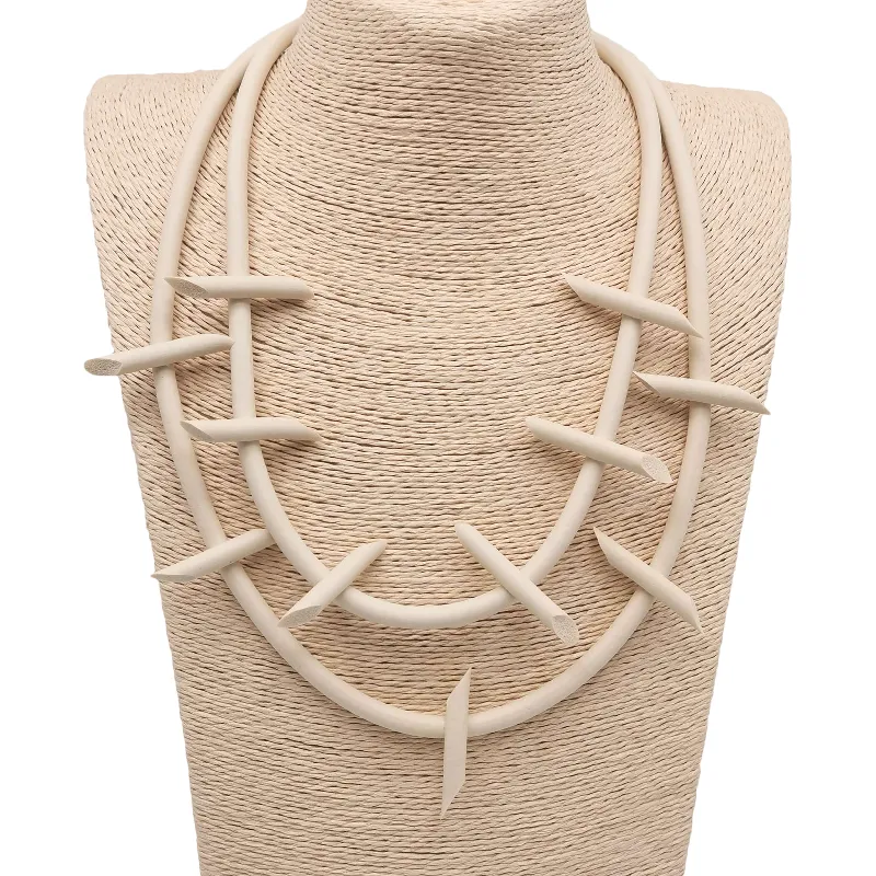 Catene Collana in gomma fatta a mano per le donne Boho Ciondoli Gotico Semplice catena Choker Moda coreana Gioielli fai da te a strati_voghion.com