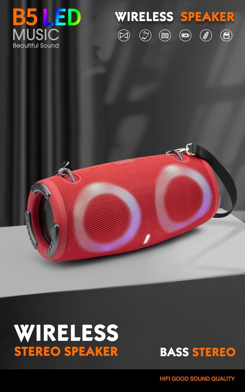 Difuzor Bluetooth MINI-XTREME3RGB cu tobă de război portabilă cu lumină de ambianță rece, potrivită pentru activități în aer liber de petrecere_voghion.com