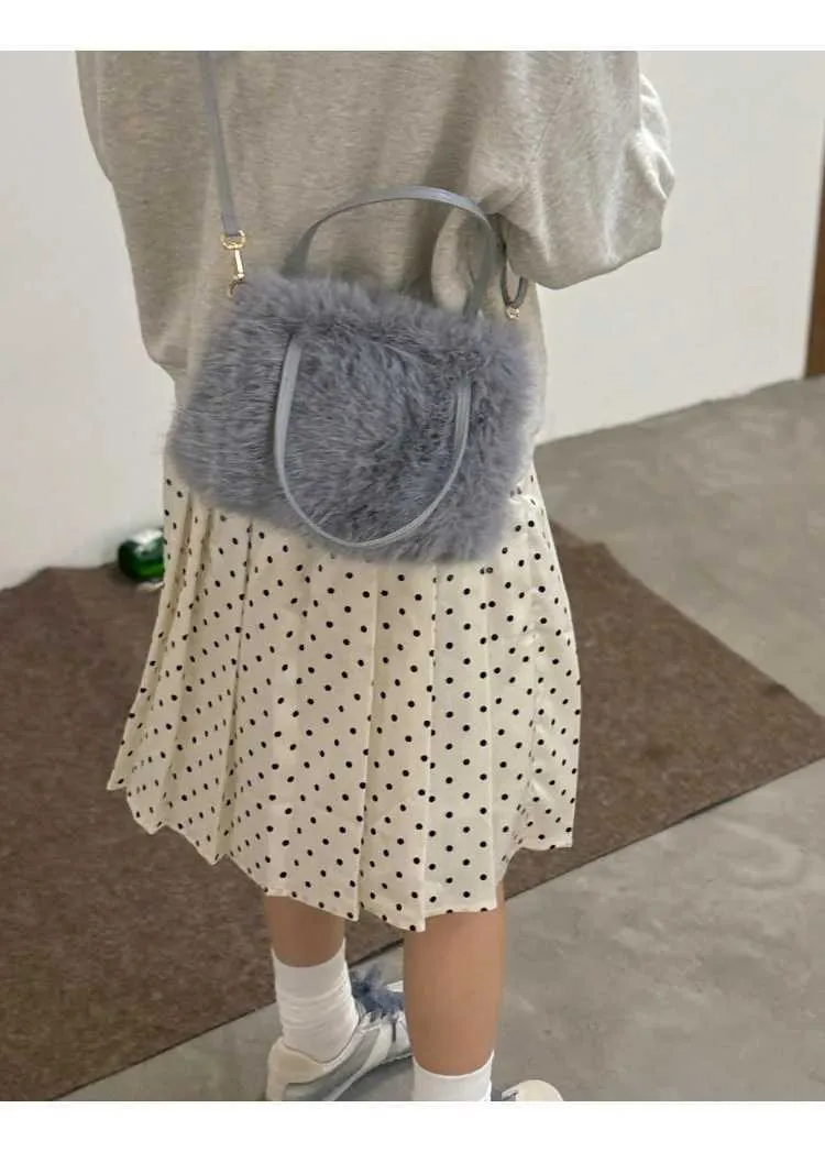 Damen Solid Plüsch Handtasche Fluffeg Weich Casual Kleng Satchelen Crossbody Taschen Grouss Kapazitéit Weiblech Versatile Messenger_voghion.com
