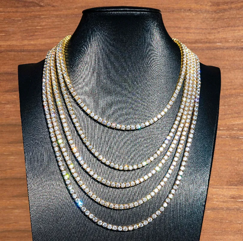 Articolo di alta qualità Hip Hop Bling Sterling Sier 3MM 4MM D Color Lab Diamond Moissanite Tennis Chain_voghion.com