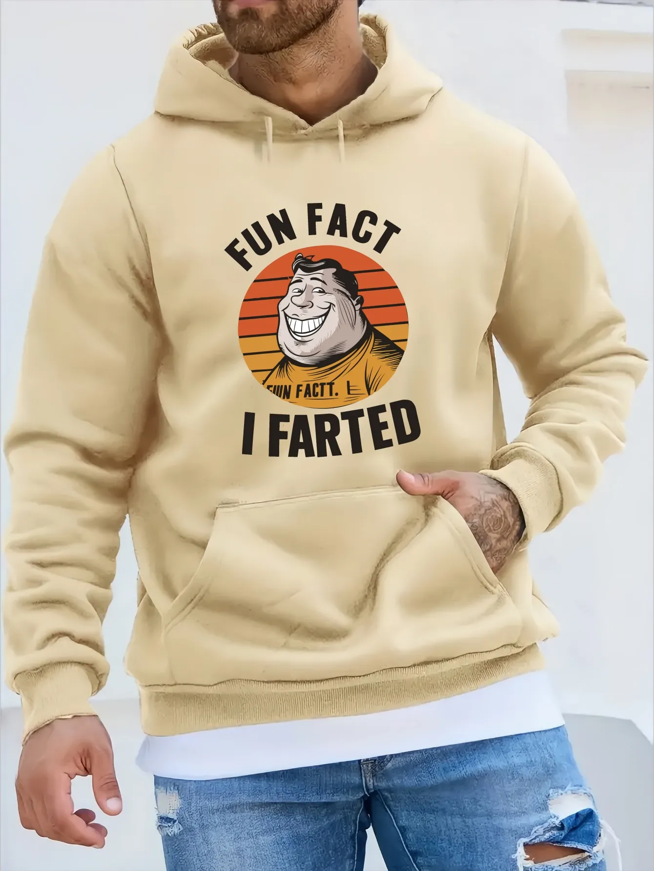 ΕΝΔΙΑΦΕΡΟΝ ΓΕΓΟΝΟΣ I FARTED Στάμπα Ανδρική Άνετη, Ευέλικτη Φούτερ με Κουκούλα και Μακριά Μανίκια, Τσέπες, Μοντέρνα Ρούχα για Άνδρες σε Εξωτερική Χρήση_voghion.com