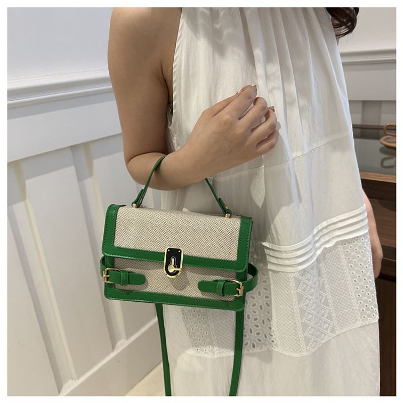 Women's Contrast Color This Year Popular Trend Ins Hand Held Single Shoulder Crossbody Ladies Small Square Bag_voghion.com