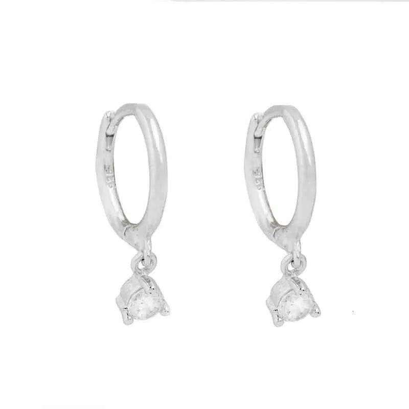 Sterling Sier Ear Buckle Dainty Minimalist Dangling Cz Hie Hoop Earrings Crescent For Women_voghion.com