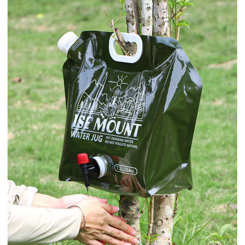 Outdoor 7.5L Folding Storage Bag, Large Capacity Plastic Bucket With Valve, Camping Supplies, Portable Water Bag_voghion.com