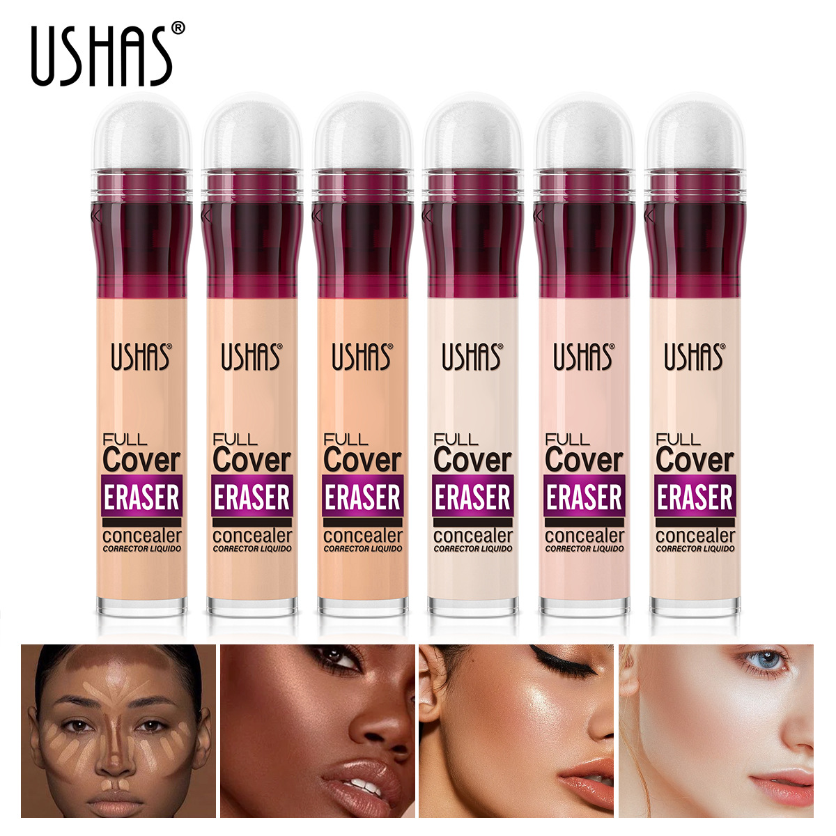 USHAS12 kleur spons hoofd foundation make-up concealer vloeibaar duurzaam waterdicht naakt_voghion.com