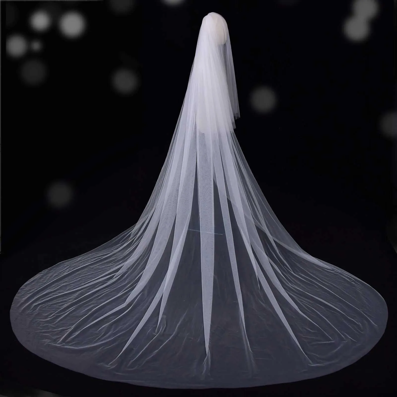 Velo da sposa due livelli cattedrale lungo con blusher per viso_voghion.com