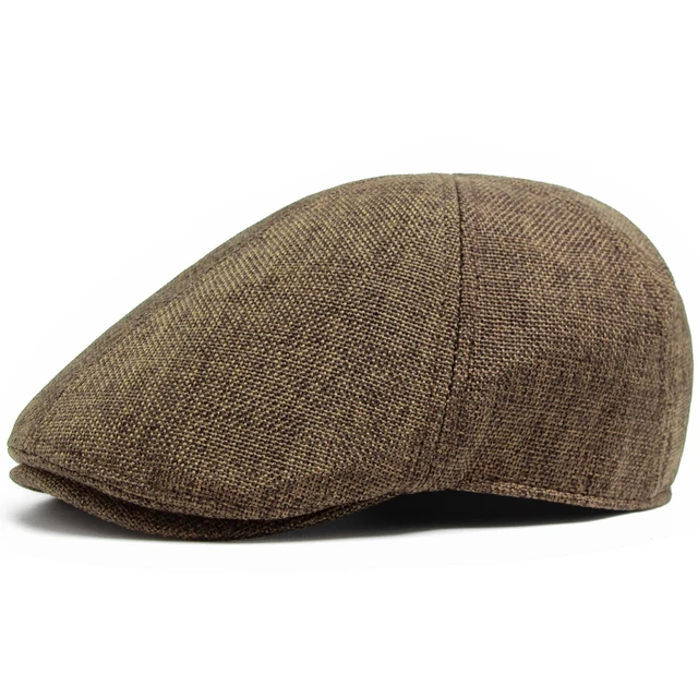 Beretă de vară nouă din in pentru bărbați, vizieră solară, pălărie plată pentru femei, berete respirabile, șepci vintage unisex_voghion.com