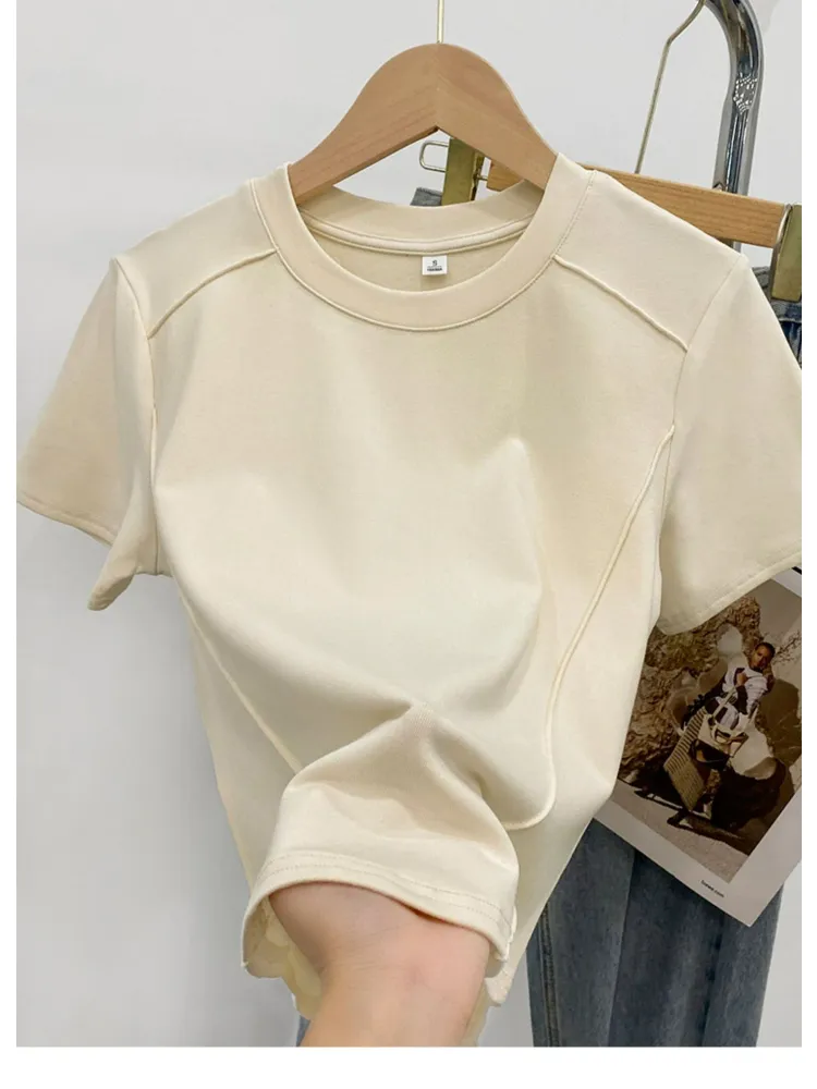 T-shirt uomo a girocollo taglio aderente maniche corte_voghion.com
