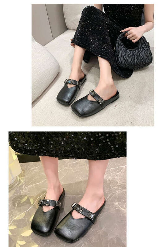 Network Red, Superhuman Fairy Model Square Head Damenschuhe Sommerkleidung, 2025 Neue flache Sandalen_voghion.com