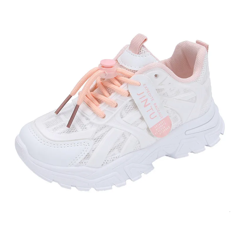 Tenis casuales para niños, adecuados para niños y niñas, de malla blanca pura, transpirables, para correr, cortos y deportivos gorditos_voghion.com