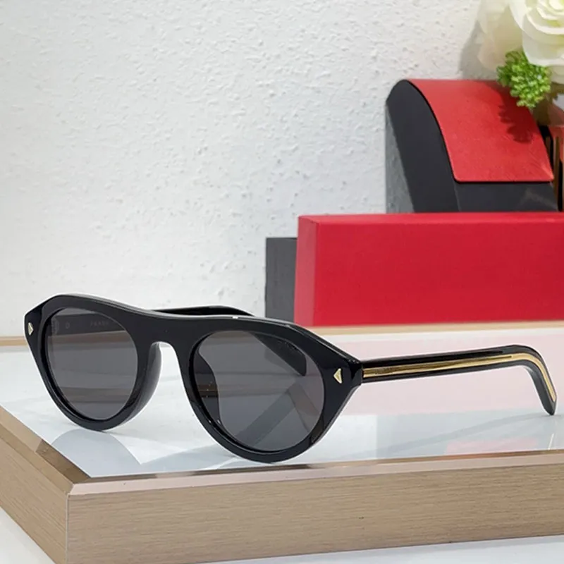 Occhiali da sole rotondi da donna nuovi e alla moda PRB15 con montatura frontale triangolare, design a salice, materiale in acetato, occhiali UV400_voghion.com