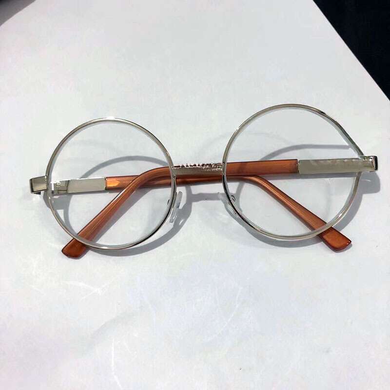 Lenti piatte in cristallo rotondo, montature rotonde non graduate, occhiali da sole per uomo e donna_voghion.com