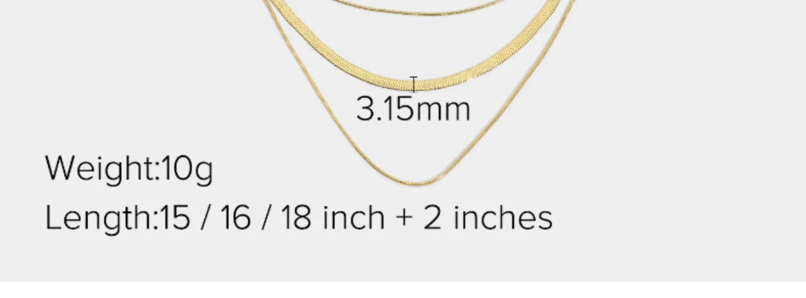 Collana a catena serpente a tre strati placcata oro donna_voghion.com