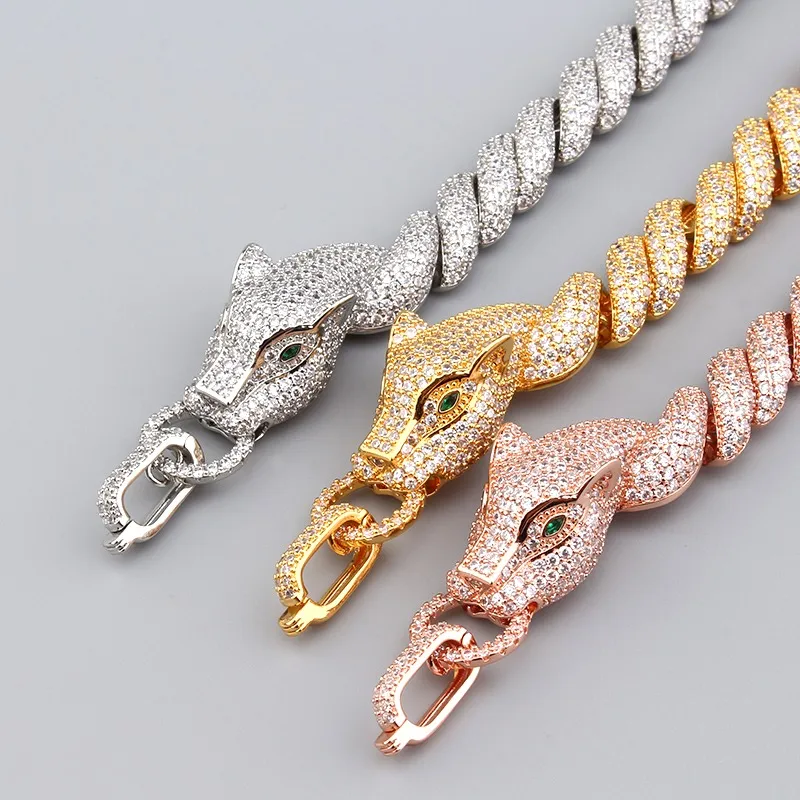 Fashion Coarse chain sier diamond choker rose friendship gold bracelets for women ladies set trendy designer jewlery_voghion.com