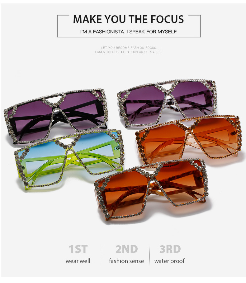 Personalized Big Frame Diamond Sunglasses For Women Fashion_voghion.com