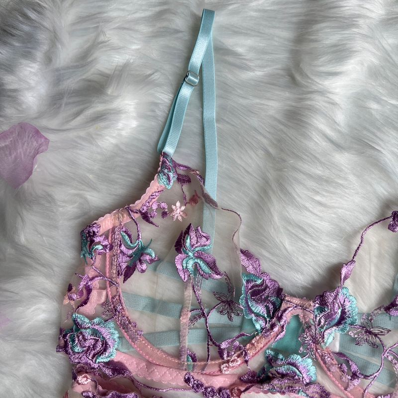 Ellolace Fairy gerie ral Transparente Ruffle Garter Intimate Delicate Underwear Lindos Transparentes Trajes_voghion.com