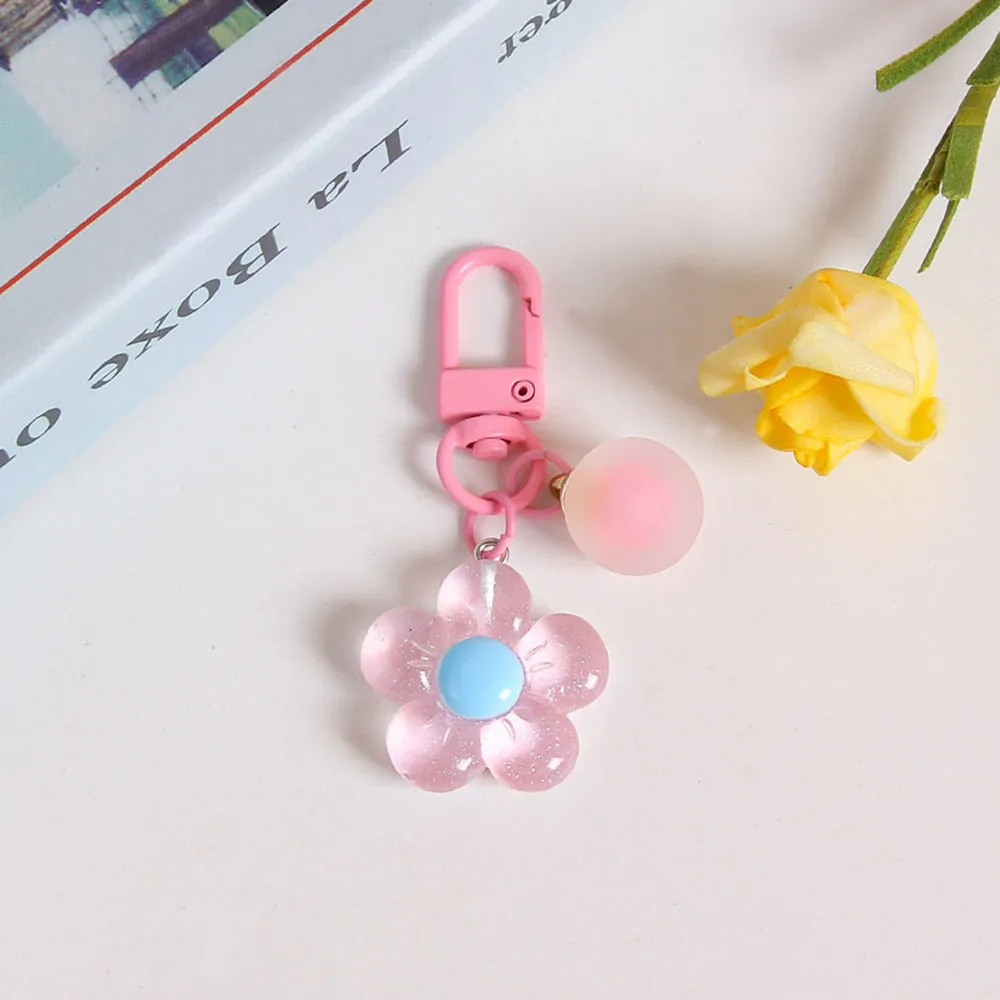 6Pcs Bunte Harz Blume INS Schlüsselanhänger Koreanischen Stil Niedliche Tasche Schlüsselanhänger Großhandel Auto Schlüssel Zubehör_voghion.com