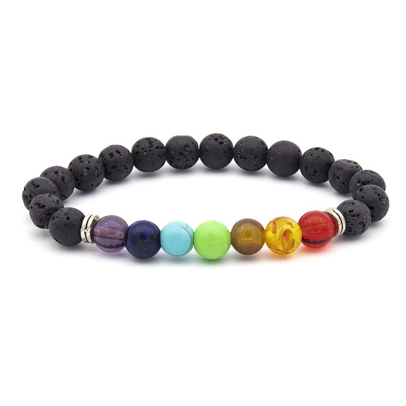 Colorful Volcanic European And American Cross Border New Hand Beaded Men's Natural Tiger Eye Stone Bracelet_voghion.com