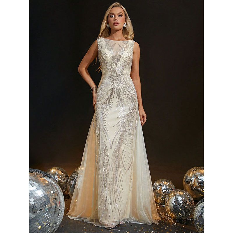 Abendkleid mit Pailletten für Damen, neues Sommerkleid mit Fischschwanz-Schlankschnitt, sexy, rückenfreies Abschlussballkleid_voghion.com