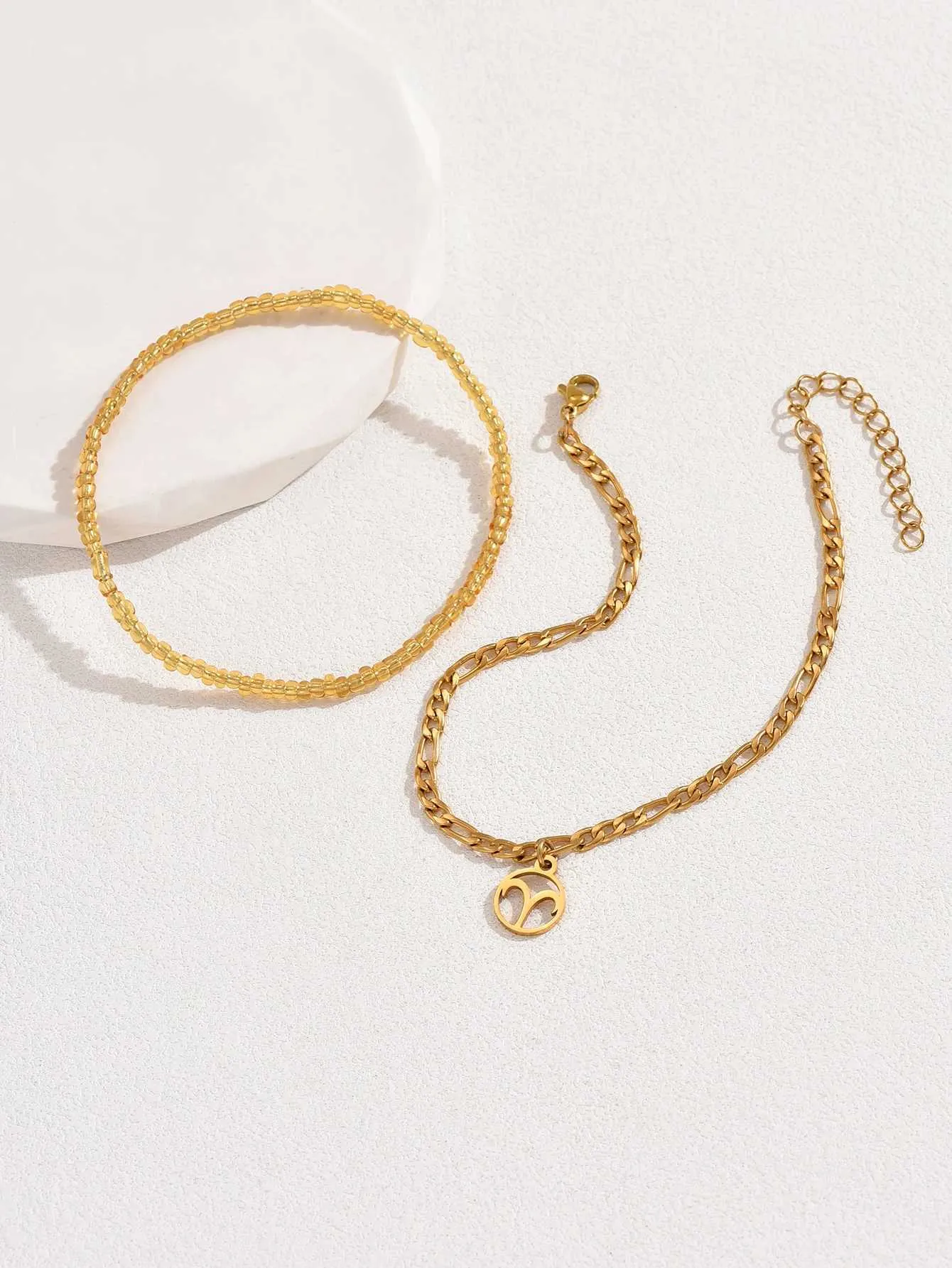Constellation Pendant Anklet Gold Chain Jewellery For Women_voghion.com