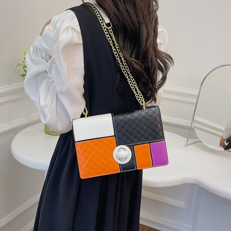 High-End-Tasche für Damen 2023 neue modische Schulter-Umhängetasche Kontrastfarbennähte große Kapazität kleine_voghion.com