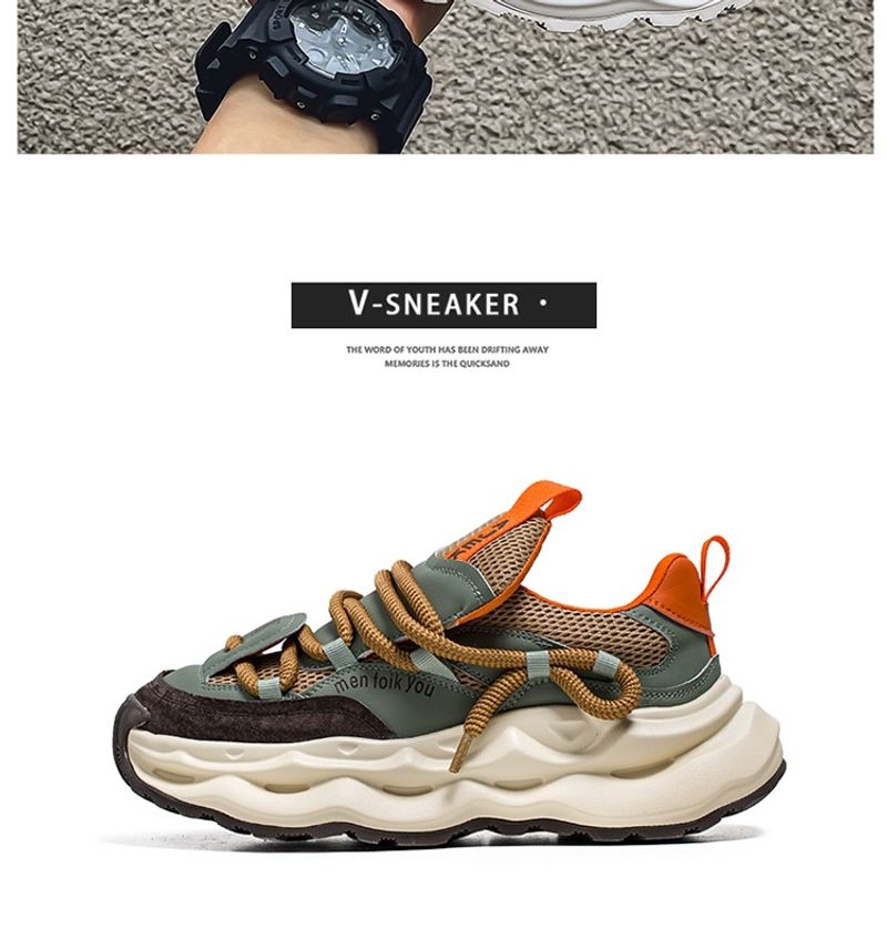 New Breathable Mesh Top Thick Sole Increase Fashion Sports Casual Shoes_desvips.com