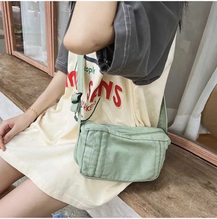 Weibliche 90er Jahre Y2K Canvas Textil Mini Square Umhängetasche für Telefon 2024 stilvolle kleine Größe Stoff Tasche Seite SG Beutel_voghion.com