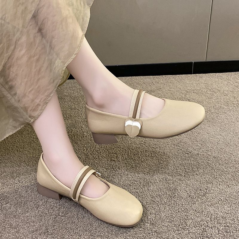 Gentle flat bean women's spring and autumn summer 2024 new shallow mouth soft sole not tired foot single shoes_voghion.com