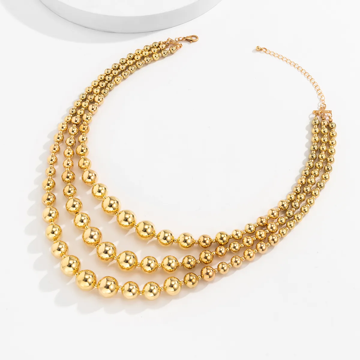 Cadenas exageradas de acrílico CCB, collar de cadena de cuentas de bola grande para mujer, gargantilla gótica multicapa de tendencia 2024_voghion.com