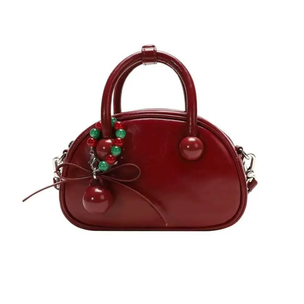 Mode Retro Kirsche Schulter Weihnachtsgeschenk Große Kapazität Unterwäsche Frauen PU Leder Horizontale Tasche Y241216_voghion.com