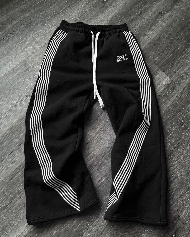 Pantalons pour hommes Haruku Six rayés Street Retro Sports Y2K hommes et femmes été décontracté jogging tendance marque Joggers_voghion.com