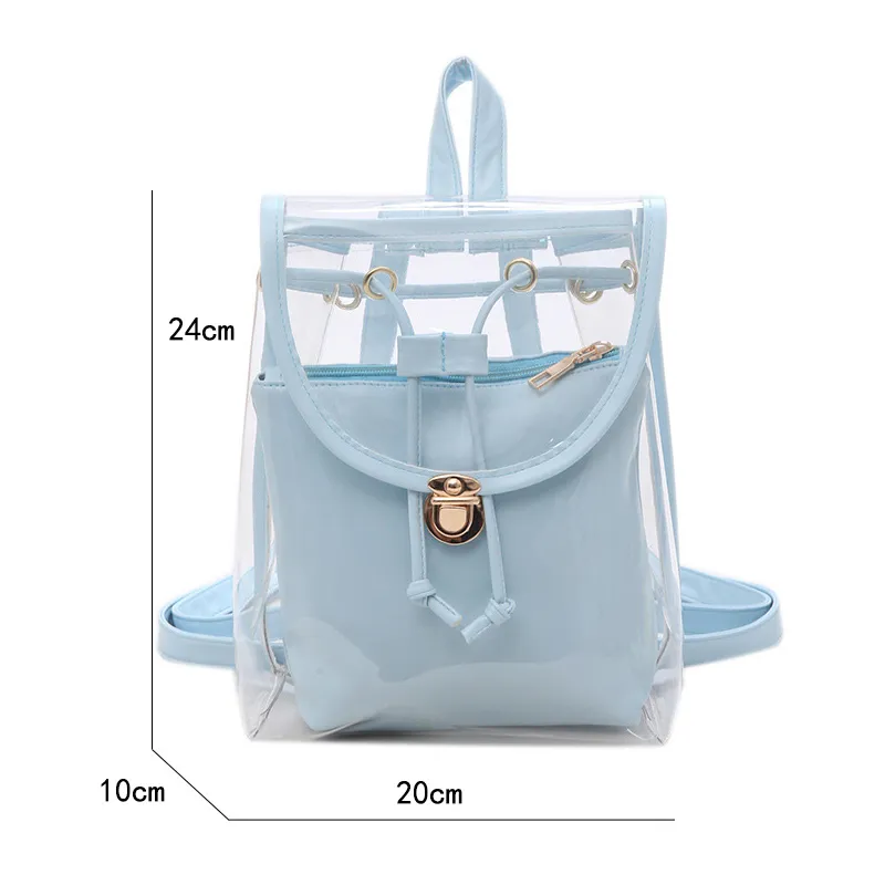 Mini moda donna PVC Designer Girl trasparente borsa trasparente zaino da viaggio in gelatina per borse a tracolla femminili da donna_voghion.com