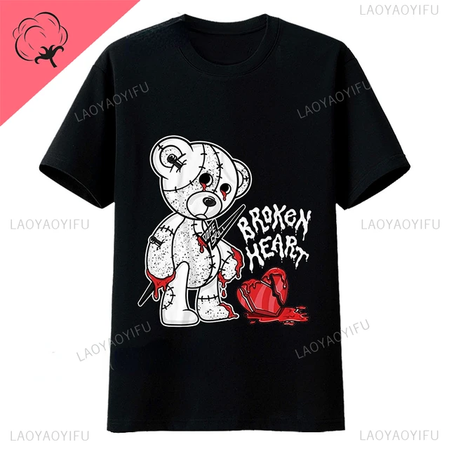 Hot Casual Männerkleeder Broken Heart Bear Anime Y2k T-Shirten Vintage Lady Modal Kuerzärm Ronn Hals Unisex T-Shirt Tops_voghion.com