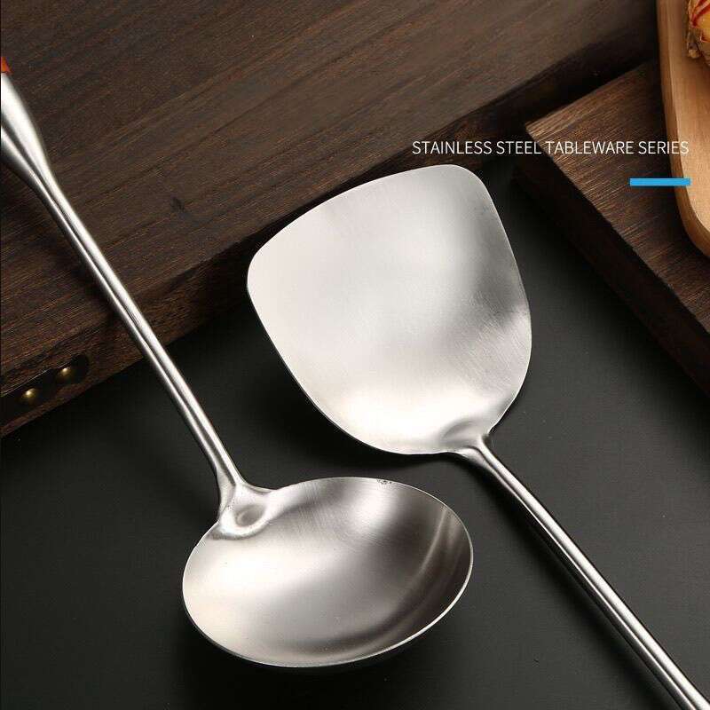 316 Stainless Steel Thickened Spatula Supplies Household Stir Fry Soup Leaking Spoons, Kitchen Utensils Complete Set_voghion.com
