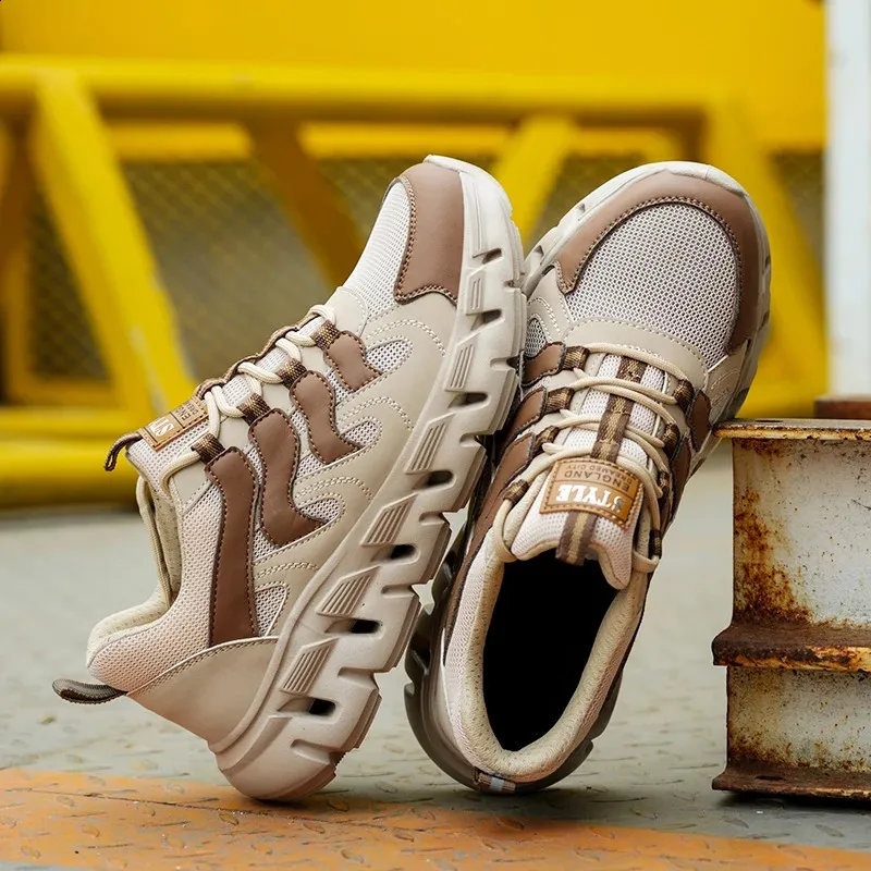 Sicherheitsschuhe für Herren und Damen, stoßfest, perforiert, atmungsaktiv, leicht, Arbeits- und Sportschuhe, nicht abnehmbar, Wanderstiefel, Größe 36–46_voghion.com