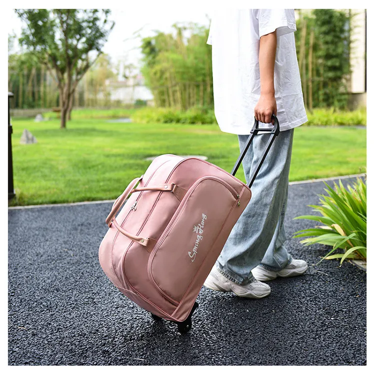 Large Capacity Trolley Handbag Foldable Thickened Wearresistant Boarding Case Home Storage Travel Convenient Bag_voghion.com