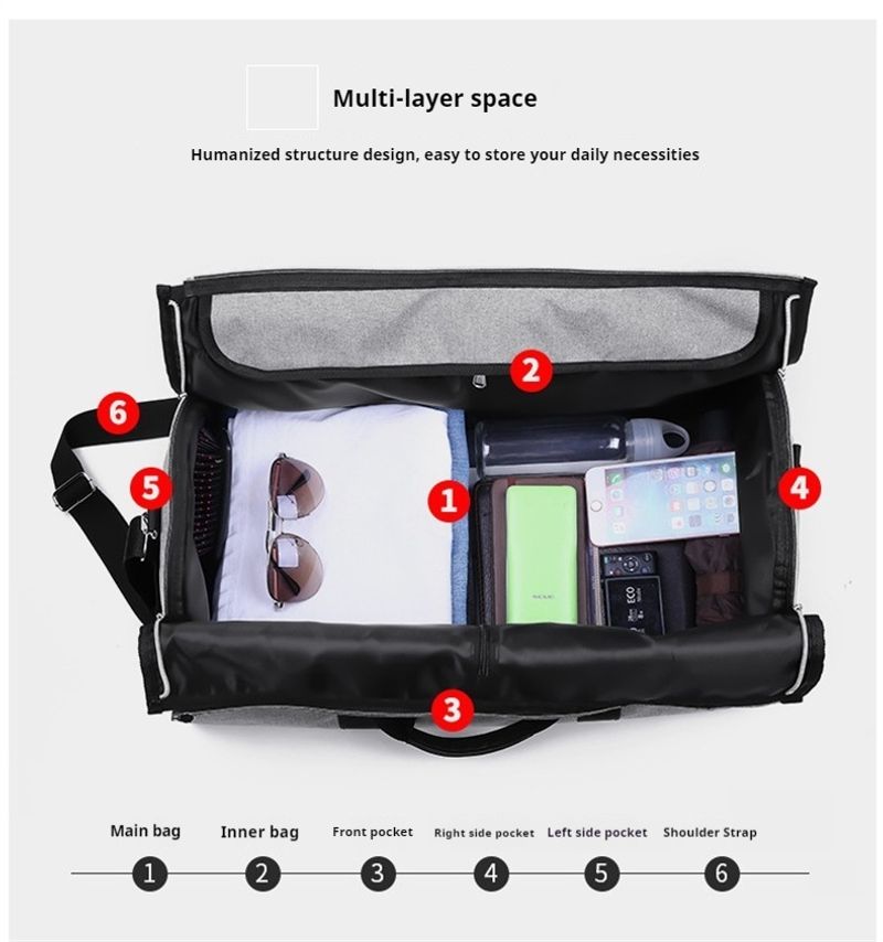 Freie Reis, Kleidertasche, leihbare Ausrüstung, Büro- und Fiesstasche mit großer Kapazität, Geschäftstasche,_voghion.com